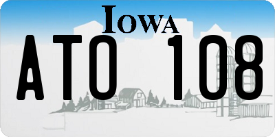 IA license plate ATO108