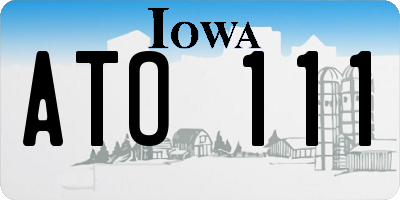 IA license plate ATO111