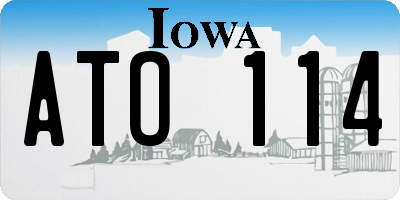 IA license plate ATO114