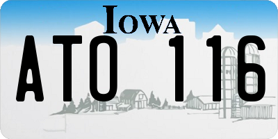IA license plate ATO116
