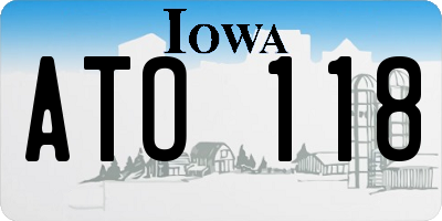 IA license plate ATO118