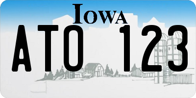 IA license plate ATO123