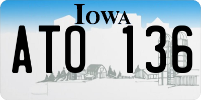 IA license plate ATO136