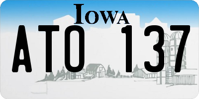 IA license plate ATO137