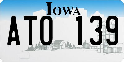 IA license plate ATO139