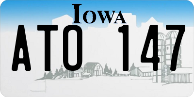 IA license plate ATO147