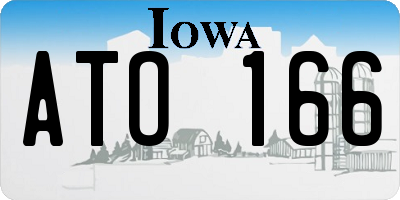IA license plate ATO166