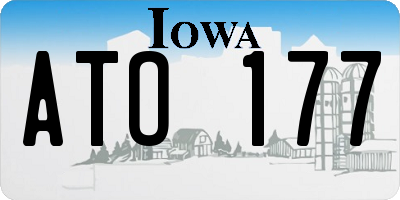 IA license plate ATO177