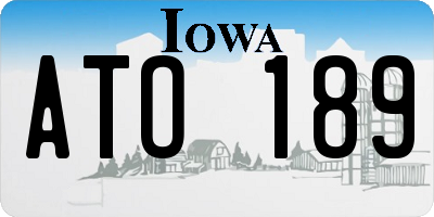 IA license plate ATO189