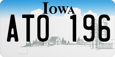 IA license plate ATO196