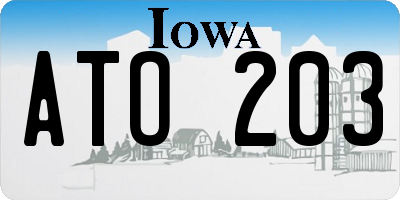 IA license plate ATO203