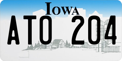 IA license plate ATO204