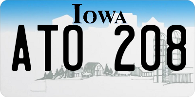 IA license plate ATO208
