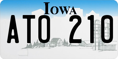 IA license plate ATO210