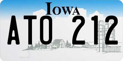 IA license plate ATO212