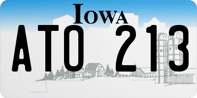 IA license plate ATO213