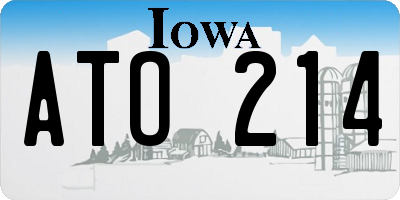 IA license plate ATO214