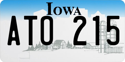 IA license plate ATO215