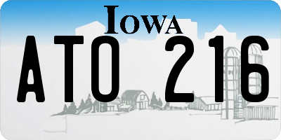 IA license plate ATO216
