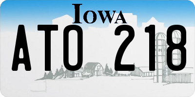 IA license plate ATO218