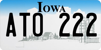 IA license plate ATO222
