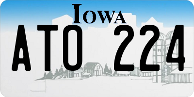 IA license plate ATO224