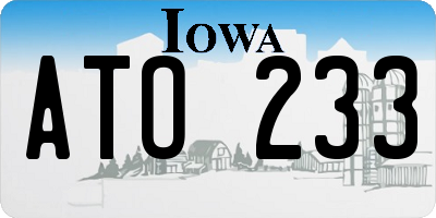 IA license plate ATO233
