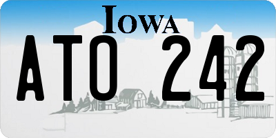 IA license plate ATO242
