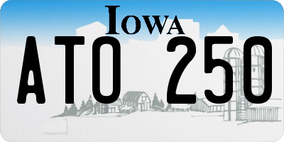 IA license plate ATO250