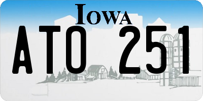 IA license plate ATO251