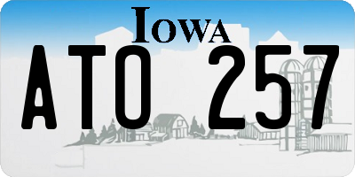 IA license plate ATO257