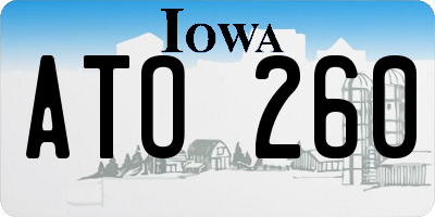 IA license plate ATO260