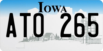 IA license plate ATO265