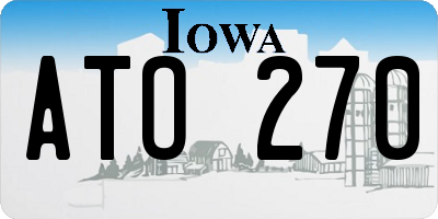 IA license plate ATO270