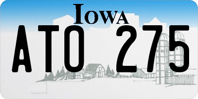 IA license plate ATO275