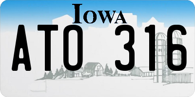 IA license plate ATO316