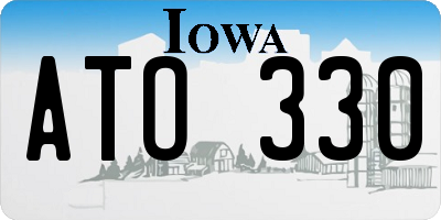 IA license plate ATO330