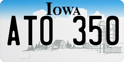 IA license plate ATO350