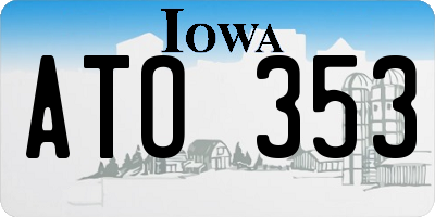 IA license plate ATO353