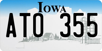 IA license plate ATO355