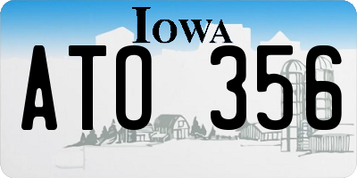 IA license plate ATO356