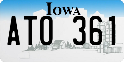 IA license plate ATO361