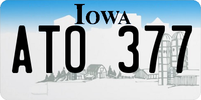 IA license plate ATO377