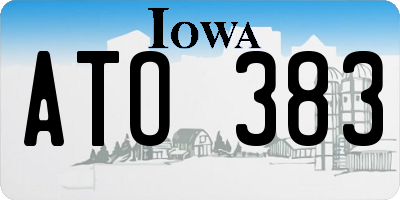 IA license plate ATO383