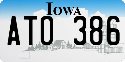 IA license plate ATO386