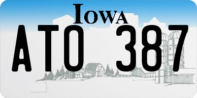 IA license plate ATO387