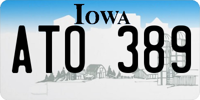 IA license plate ATO389