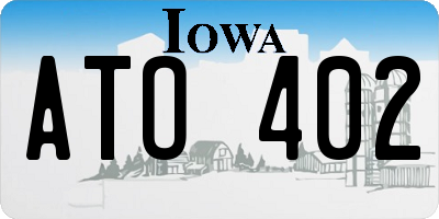 IA license plate ATO402