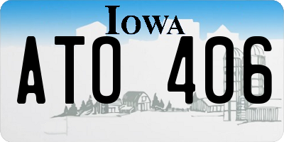 IA license plate ATO406