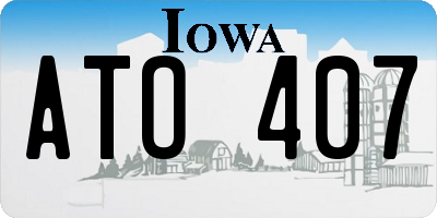 IA license plate ATO407